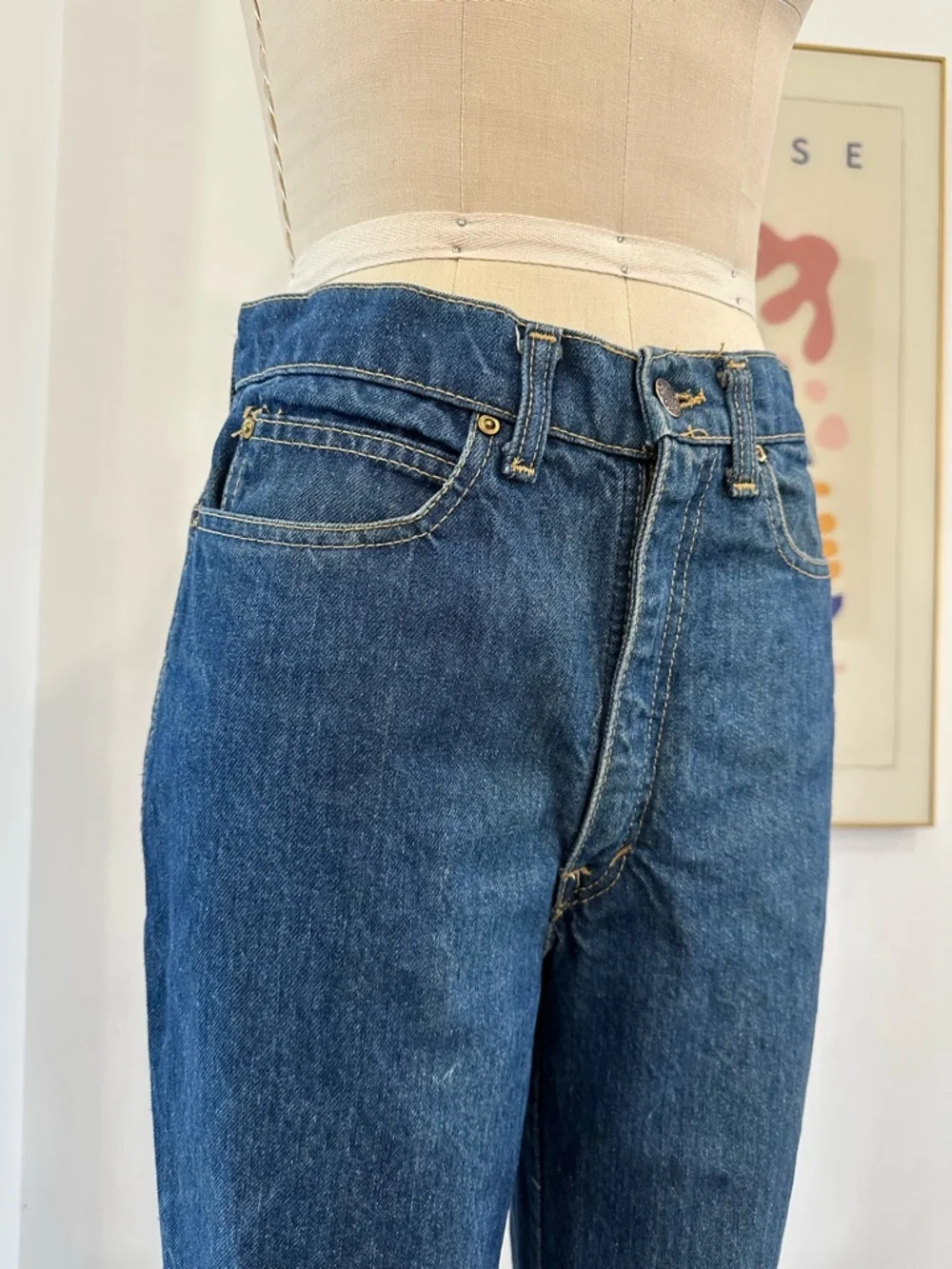Vintage 70’s Classic High-Rise Straight Leg Jeans - Picture 5 of 16